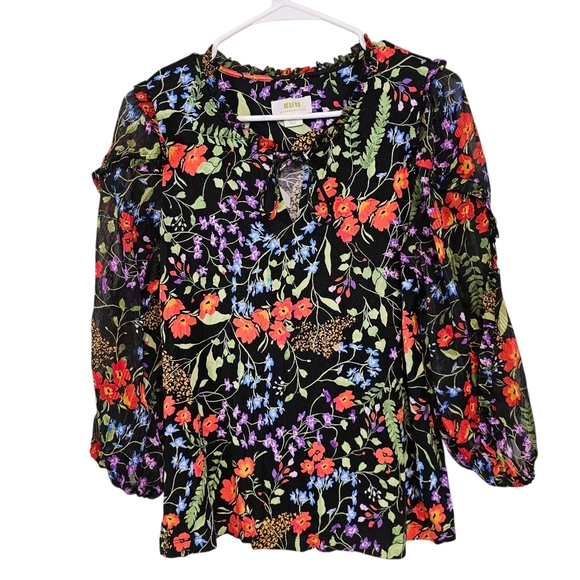 Maeve By Anthropologie Jacquin Peasent Floral Blouse - Picture 2 of 8